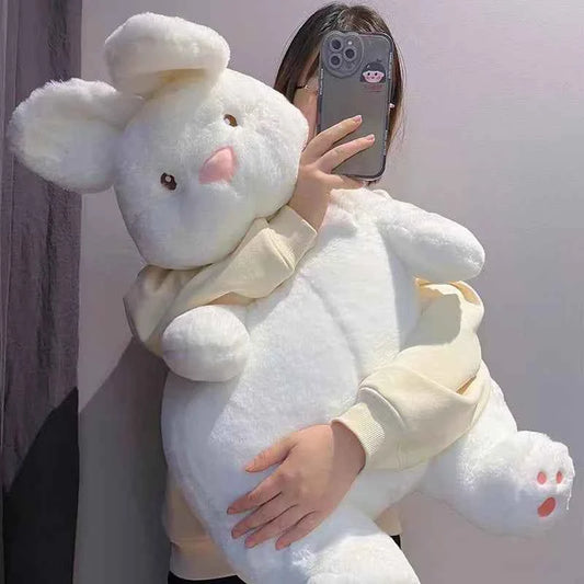 Big Lazy Rabbit Plush Dolls Soft Cute White Bunny Animal Toy Baby Sleep Pillows Kawaii Cushion Decor for Kids Girl Birthday Gift