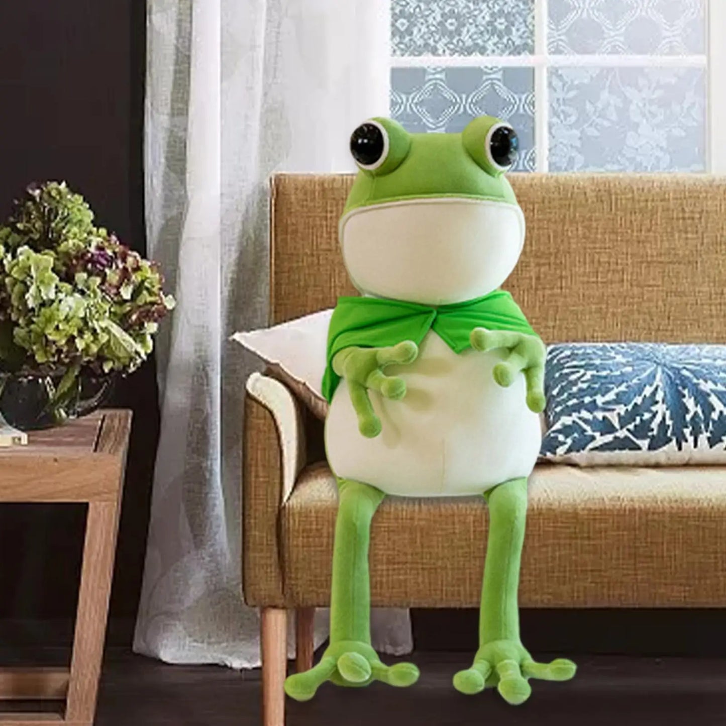 Cute Frog Plush Toy – Hooded Frog Stuffed Animal Pillow 31.5" (80cm)
