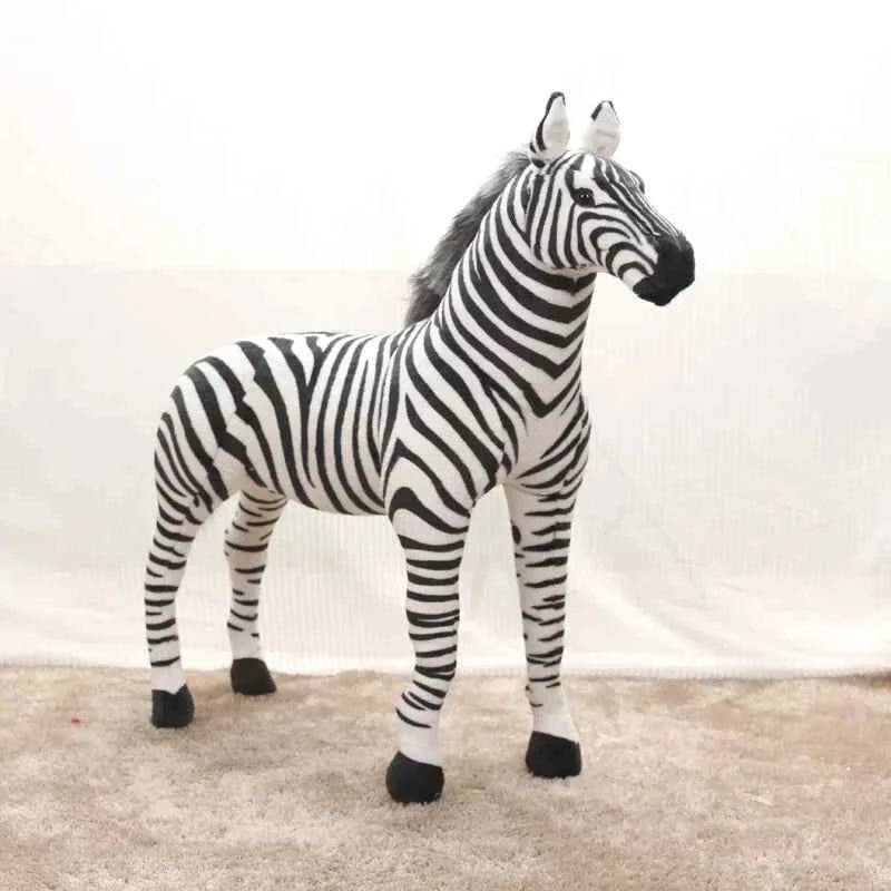 Standing Zebra Plush Toy – Giant Realistic Zebra Stuffed Animal