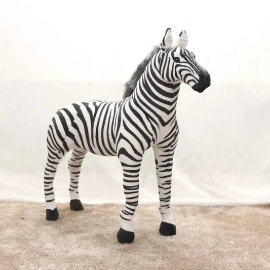 Standing Zebra Plush Toy – Giant Realistic Zebra Stuffed Animal