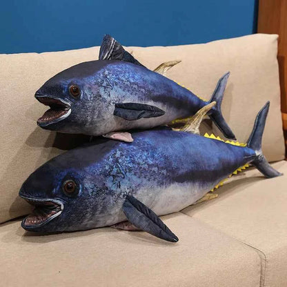 Realistic Bluefin Tuna Plush Toy – Kawaii Tuna Stuffed Animal Pillow