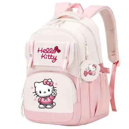 Hello Kitty Large Capacity Backpack Cartoon Daypack Travel Commute Knapsack School bag for Kids Girls Mochila With Coin Purse