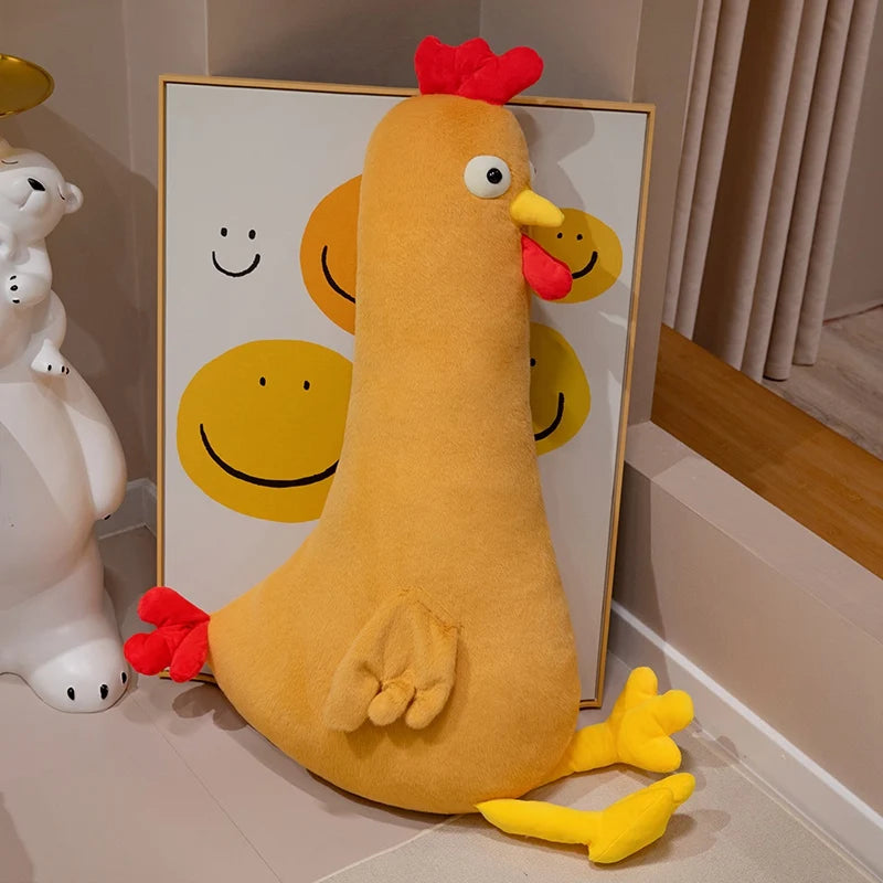 Giant Yellow Chicken Plush Pillow – Soft Stuffed Animal Cushion (60–140 cm)