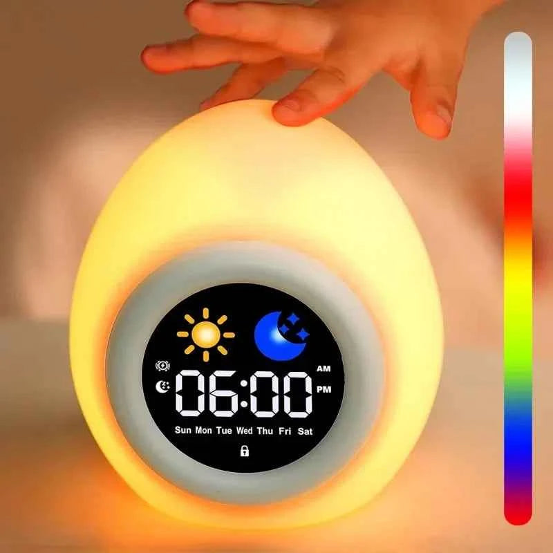 Kawaii Puppy Sleep Training Alarm Clock (3.9 in) - Cute Touch Night Light for Kids