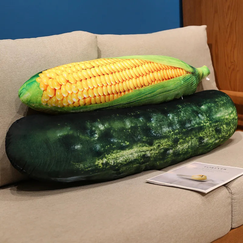 Kawaii Simulation Vegetable Plush Pillow - Funny Stuffed Corn Cucumber Okra Mushroom Sleep Cushion and Gift, 70cm