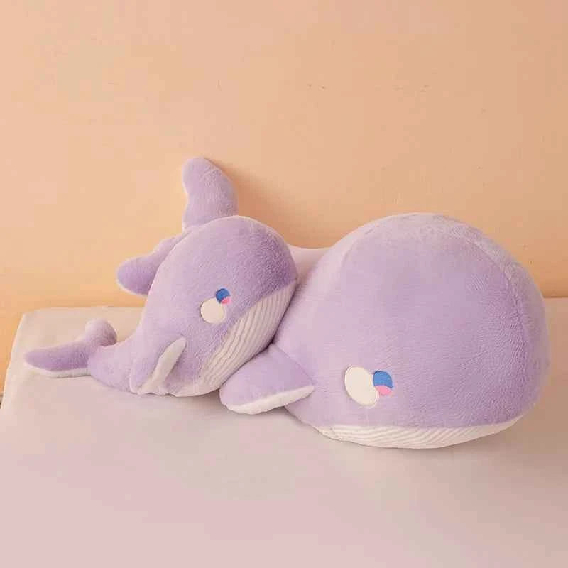 Kawaii Purple Whale Plush Toy – Super Soft Stuffed Marine Animal Pillow (40–100cm)