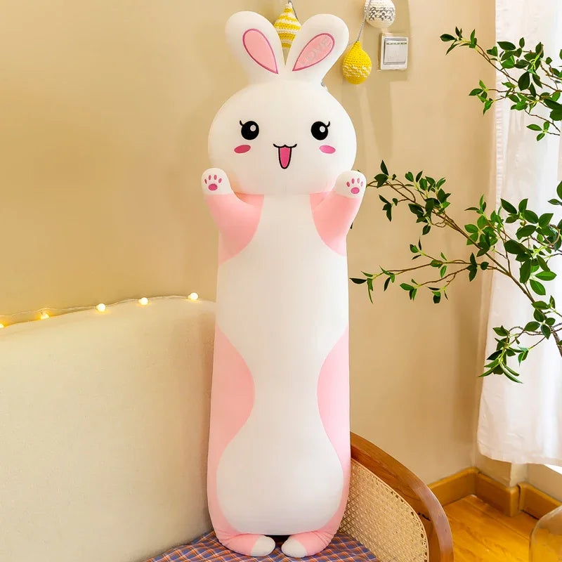 Giant Pink Rabbit Plush Pillow – Soft Bunny Body Cushion