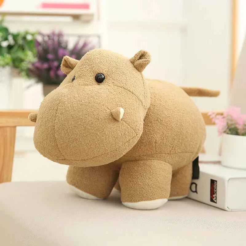 20/25/35CM Cute Chubby Hippo Elephant Plush Toy Soft Plushies Kawaii Stuffed Animal Doll Room Decor Kids Birthday Gift