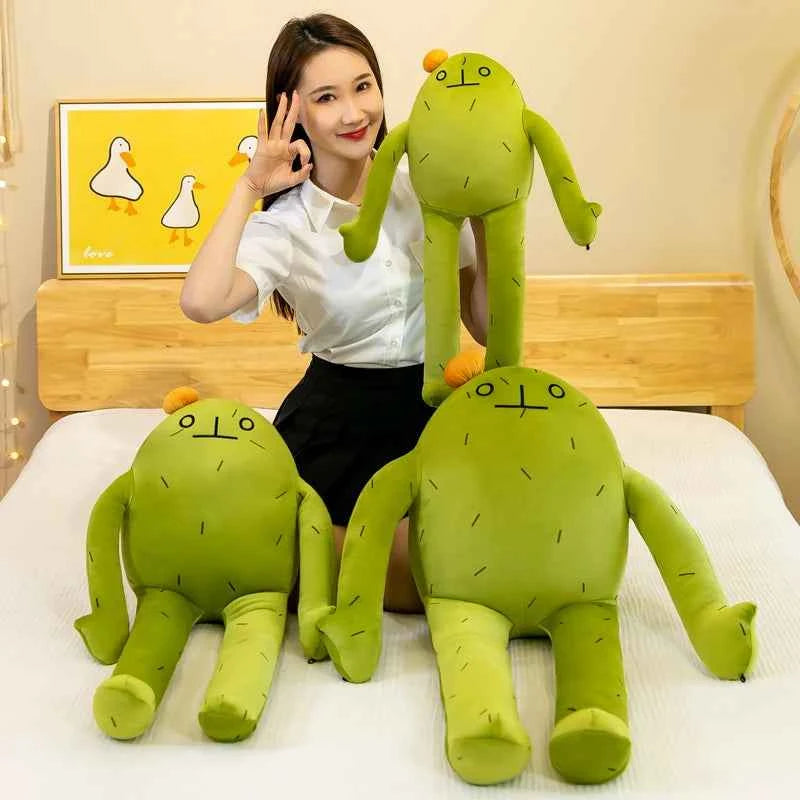 Funny Long Leg Cactus Frog Plush Toy – Cute Frog Stuffed Animal Pillow