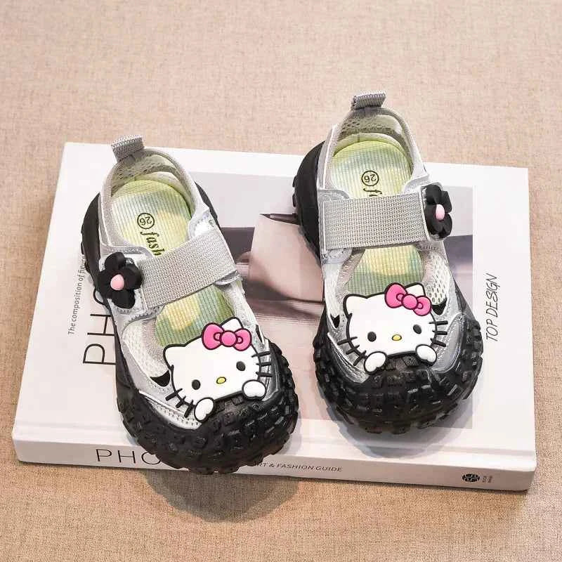 Hello Kitty Girl Shoes Princess My Melody Sanrios New Summer Fashion Soft Bottom Child Sports Sandals Hollow Single Sandals