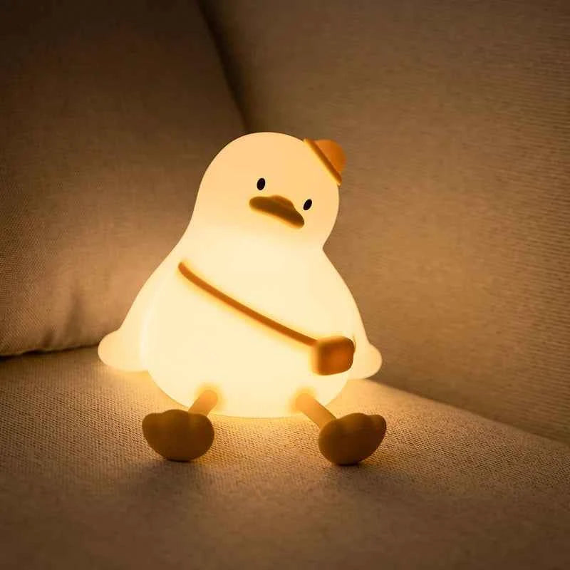 Kawaii Animal Silicone Night Light - Rechargable Fox/Duck/Frog Touch Sensor Lamp