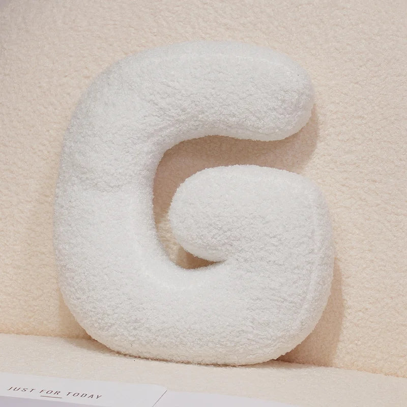 Kawaii English Letter Plush Pillow – Soft Stuffed Alphabet Sofa Cushion & Kids Learning Toy (A–Z + Heart) G