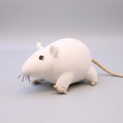 Lifelike Mouse Plush Toy – Soft Stuffed Animal Pillow (7.9"-23.6") White