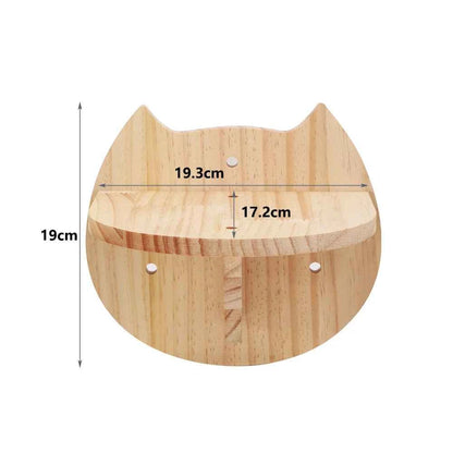 1 Piece Wall-mounted Cat Climbing Rope Solid Wooden Pedals Cat face pedal China Mainland