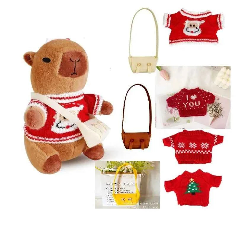 DIY Cute Capybara Plush with Clothes & Bag Stuffed Animal Toy Capybara Stuffed Plushies Gifts for Boys Girls