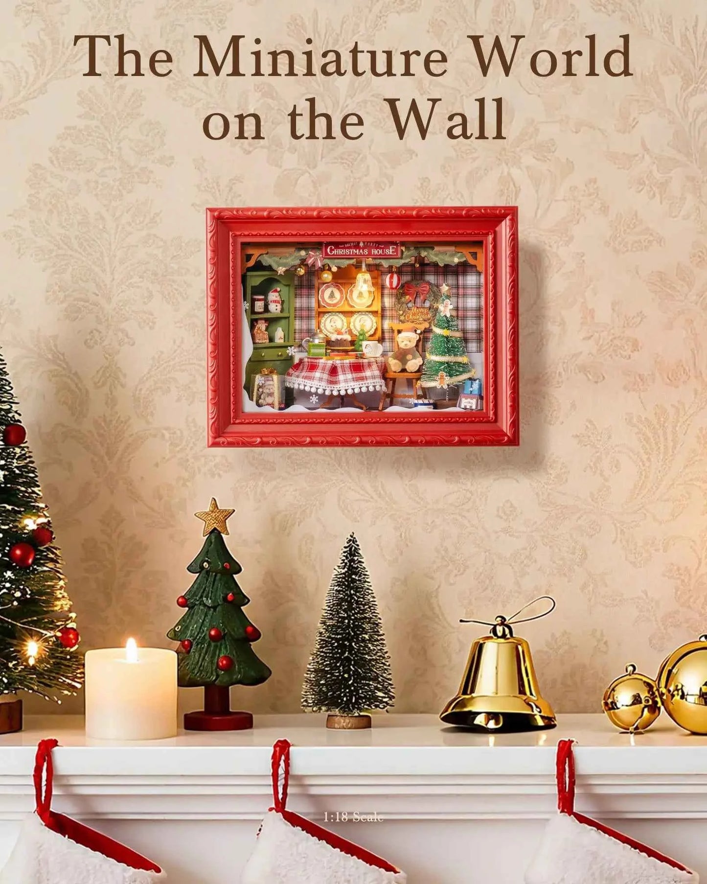 Rolife Christmas Eve Party 3D LED Wooden Puzzle Kit (8.6 in) - Festive Diorama Gift