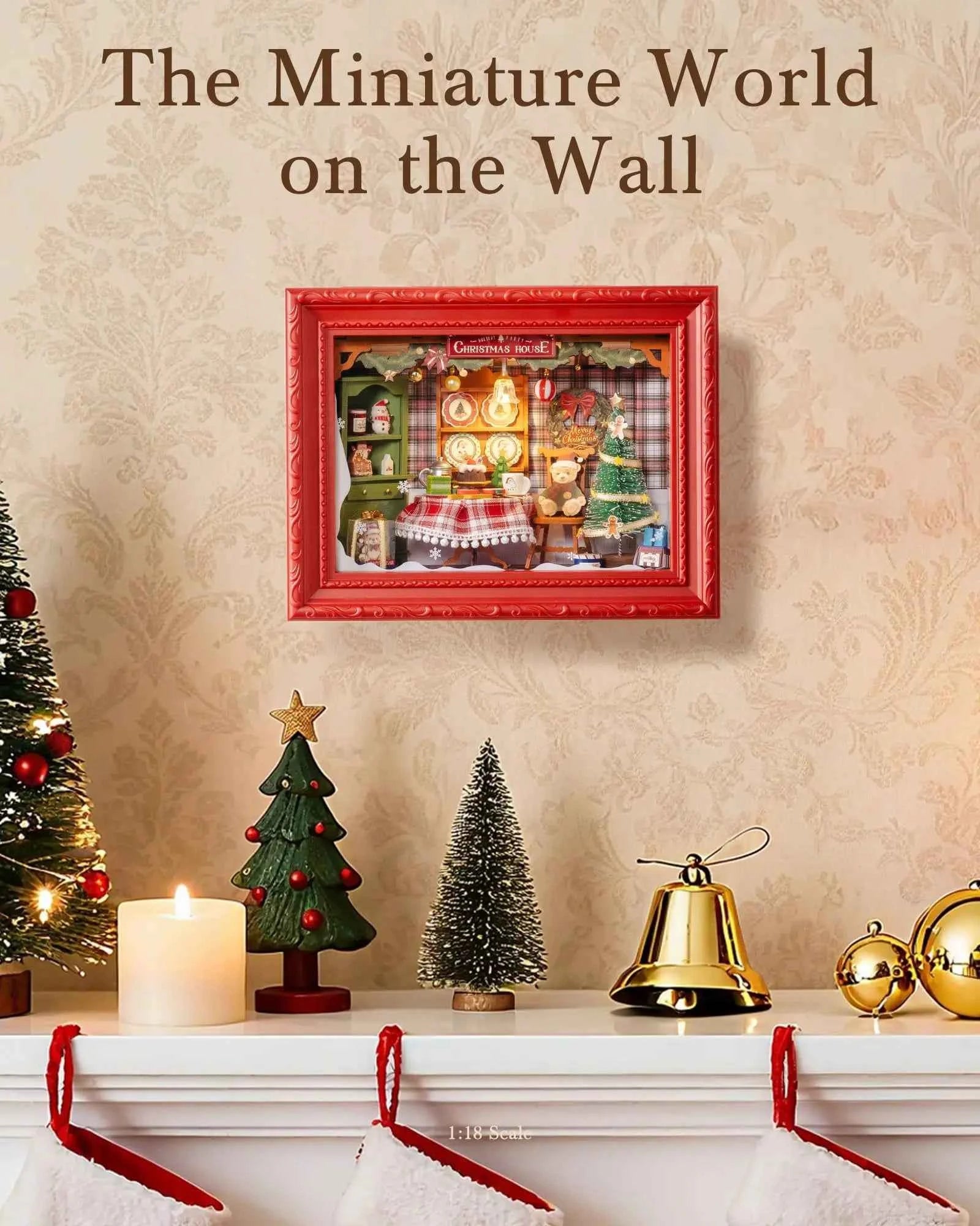 Rolife Christmas Eve Party 3D LED Wooden Puzzle Kit (8.6 in) - Festive Diorama Gift