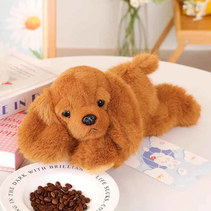 30cm Kawaii Black Puppy Plush Toy Cute Lying Dog Soft Stuffed Doll Pillow Lovely Birthday Gift for Ages