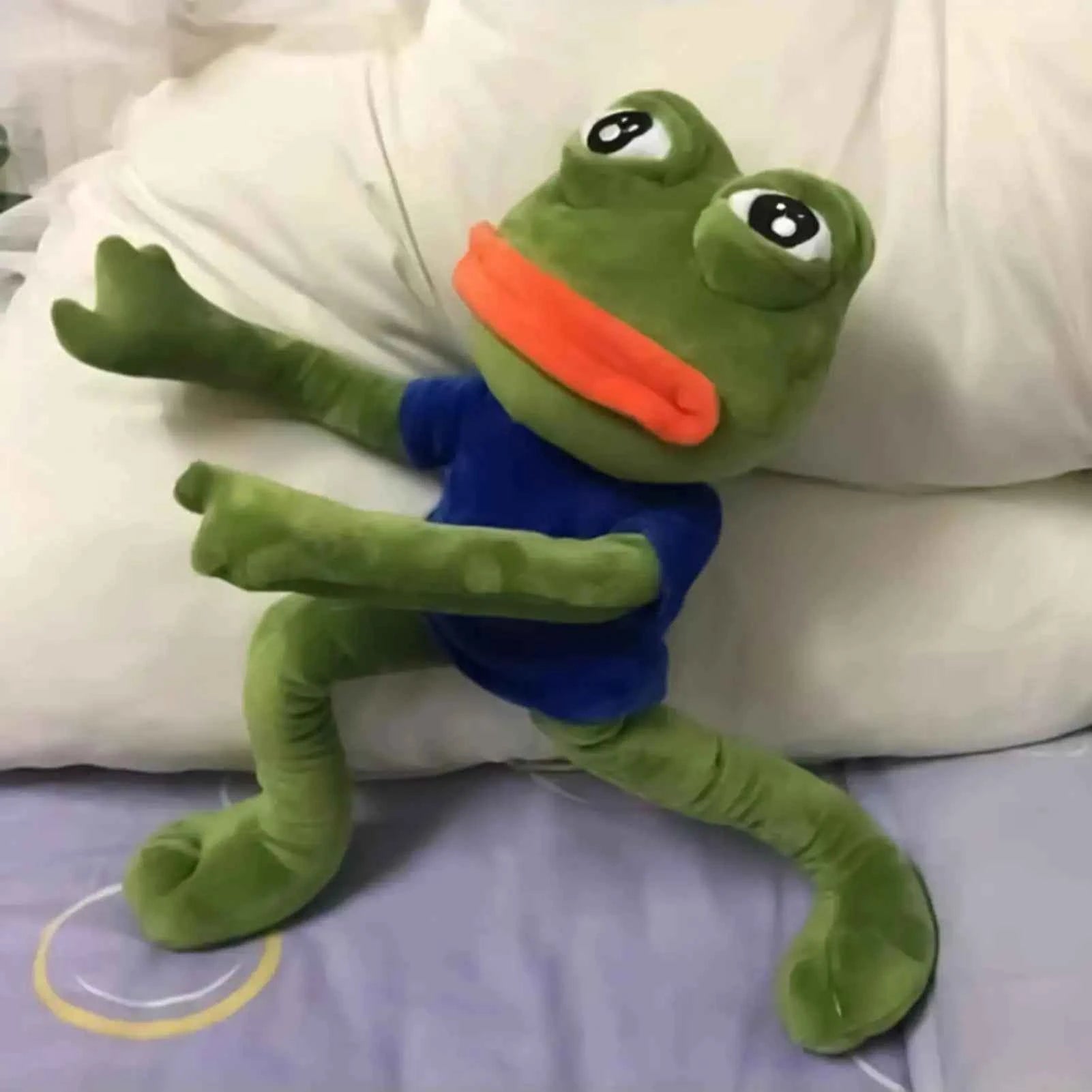 Animal Sad Frog Plush Toy Soft Stuffed Pillow Magic Pepe