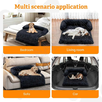 Washable blanket Sofa cover Large dog bed Sofa plush dog pet House sofa cushion plush warm kennel pet cat puppy cushion. Winter