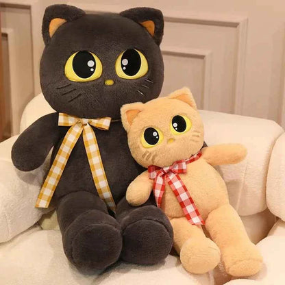 Kawaii Cat Plush Pillow – Soft Stuffed Cartoon Cat Sofa Cushion Doll (3 Colors, 60–100cm)