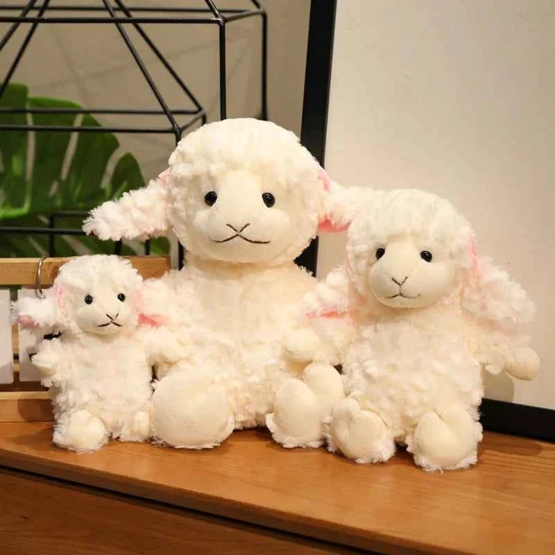Kawaii Soft Sheep Plush Doll - Fluffy Stuffed Lamb Animal and Gift, 2 Sizes
