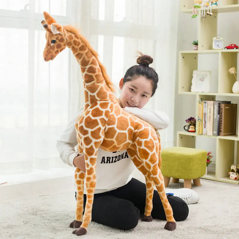 Giant Giraffe Plush Toy – Soft Realistic Giraffe Stuffed Animal Pillow