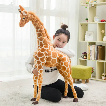 Giant Giraffe Plush Toy – Soft Realistic Giraffe Stuffed Animal Pillow