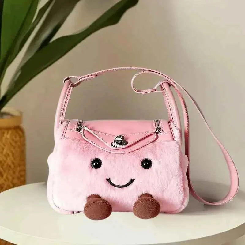 Cute Plush Doll Tote Bag – Large Capacity Kawaii Shoulder Bag