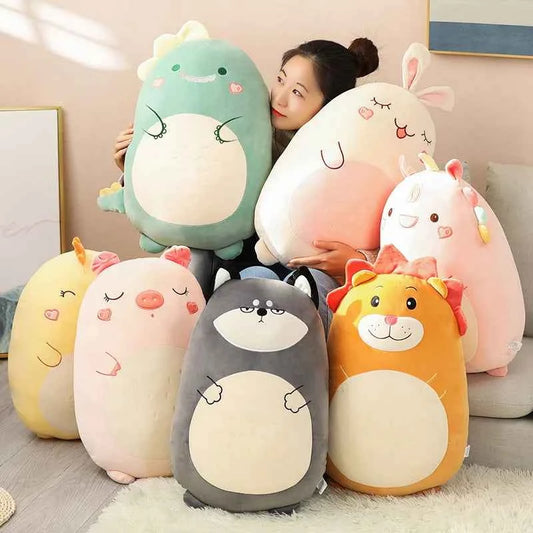 Kawaii Squishy Animal Plush Toy (17.7-31.5 in) - Fat Dinosaur/Shiba Inu Pillow Gift