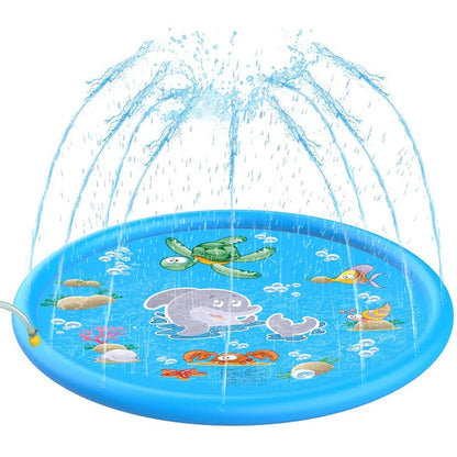 Summer Pet Swimming Pool Inflatable Water Sprinkler Pad Play Cooling Mat Outdoor Interactive Fountain Toy for Dogs Dolphin