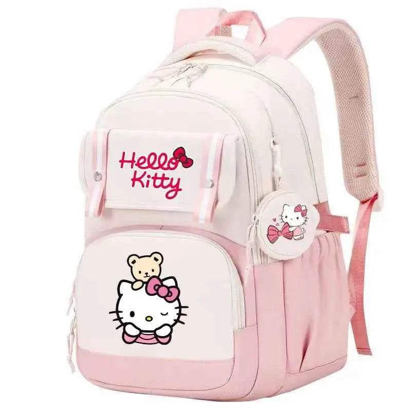 Hello Kitty Large Capacity Backpack Cartoon Daypack Travel Commute Knapsack School bag for Kids Girls Mochila With Coin Purse