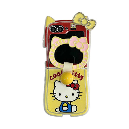 Sanrio Hello Kitty Diamond Studded Z Flip Case - Bow Design with Lanyard (Z Flip3 to Z Flip7)
