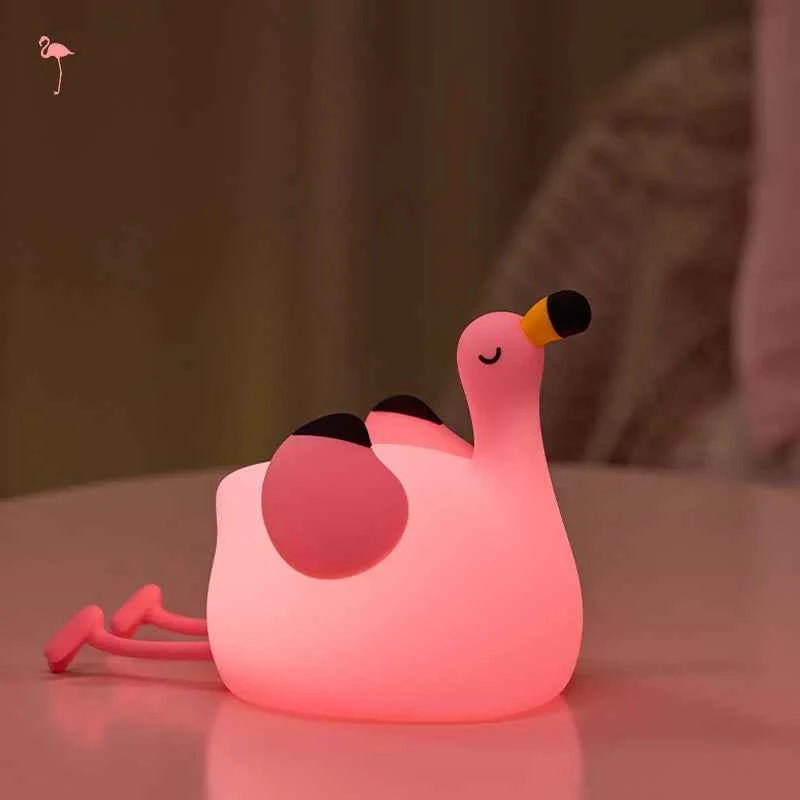 Kawaii Animal Silicone Night Light - Rechargable Fox/Duck/Frog Touch Sensor Lamp