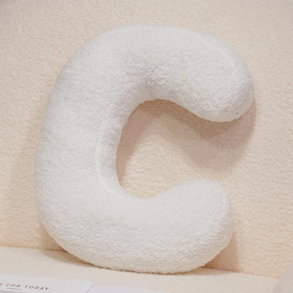 Kawaii English Letter Plush Pillow – Soft Stuffed Alphabet Sofa Cushion & Kids Learning Toy (A–Z + Heart) C
