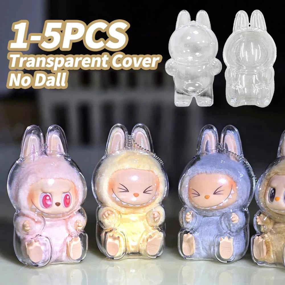 Labubu Protective Cover Labubu Protector Case Sitting Party Transparent Protective Shell Dust Cover Doll Transparent Cover