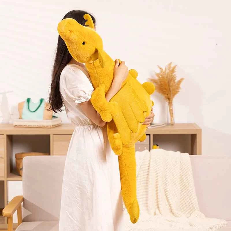 50cm/75cm/100cm Giant Huggable Anime Wings Yellow Flying Dragon Plush Toys Soft Comfy Cute Dinosaur Doll Pretty Home Decor