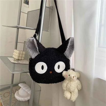Kawaii Cute Cat Plush Shoulder Bag (6.7 in) - Japanese Cartoon Crossbody Phone Purse