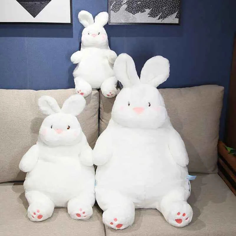 Big Lazy Rabbit Plush Dolls Soft Cute White Bunny Animal Toy Baby Sleep Pillows Kawaii Cushion Decor for Kids Girl Birthday Gift