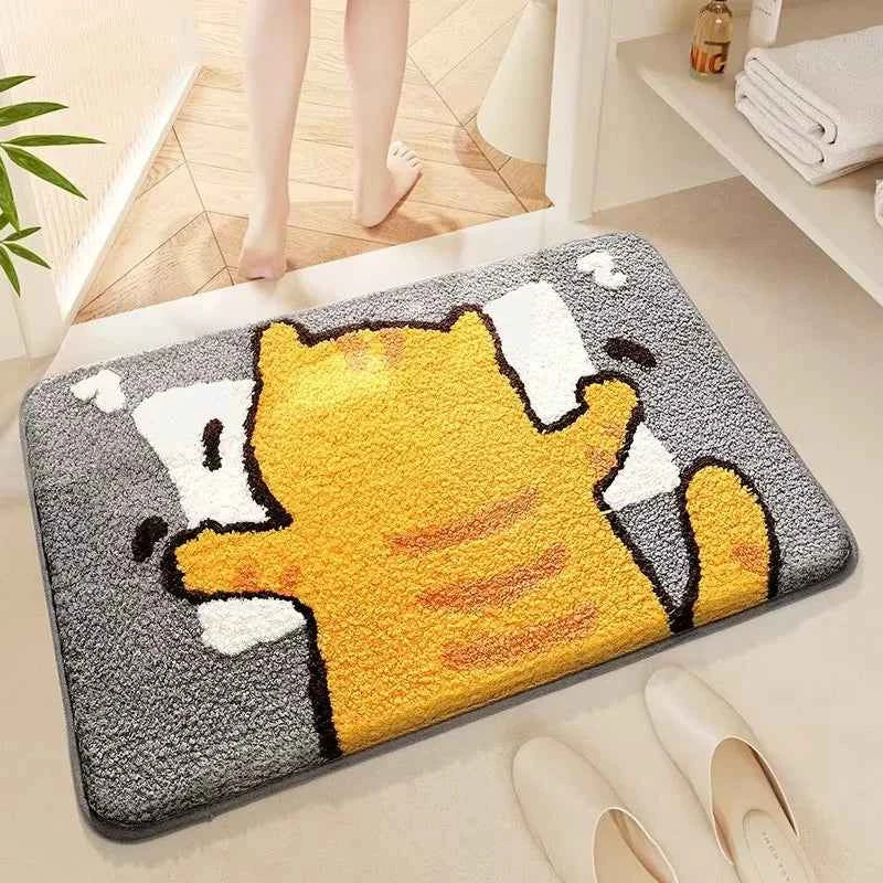 Cute Rabbit Carpet Bathtub Carpet Non-Slip Absorbent Mat To FYR5