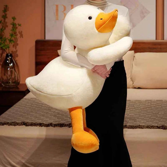 Giant White Duck Plush Toy (23.6-39.4 in) - Cute Big Goose Sleeping Pillow Cushion