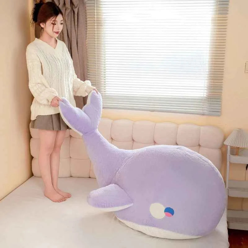 Kawaii Purple Whale Plush Toy – Super Soft Stuffed Marine Animal Pillow (40–100cm)