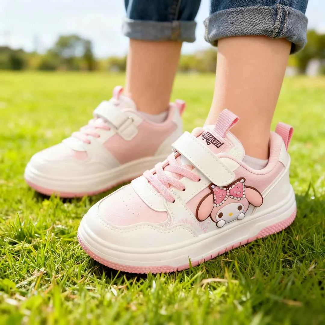 Kids'Casual Shoes Sneakers Cartoon PU Leather Spring Autumn Sports Shoes For Children Anti-slip Pink Pruple Shoes Size 22-36