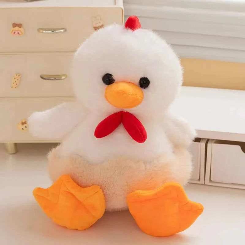 Fluffy Chicken Plush Toys Cute Farmyard Animal White Baby Chicken 30cm (11.8")