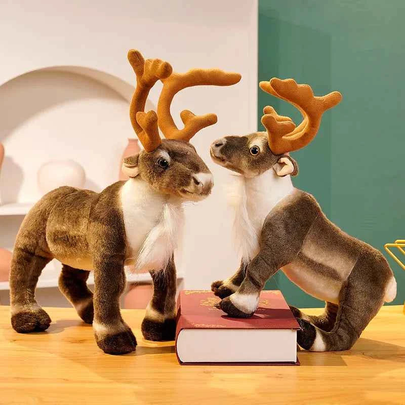 Simulation Christmas Reindeer Plush Toy (13.8/16.5 in) - Soft Elk Xmas Decor Gift