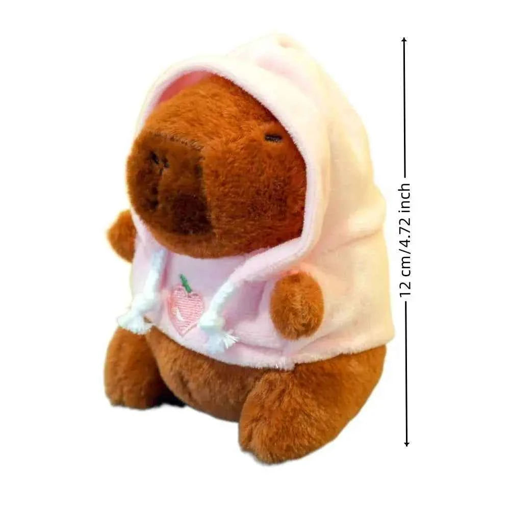 Cute 12cm Capybara Plush Toy: Hoodie, Wings & Keychain/Pendant Gift