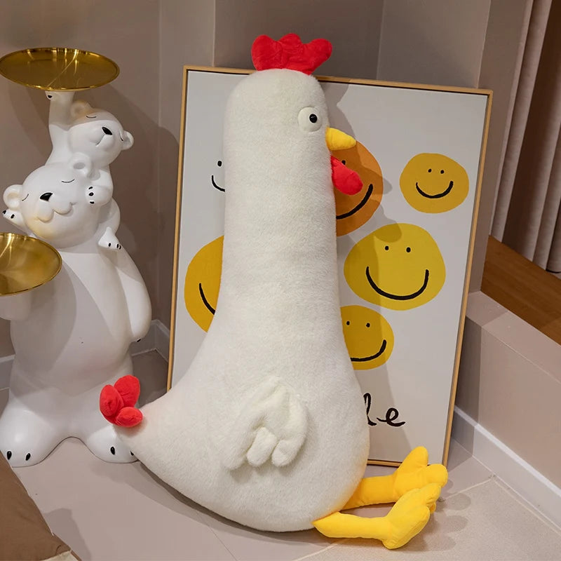 Giant Yellow Chicken Plush Pillow – Soft Stuffed Animal Cushion (60–140 cm)