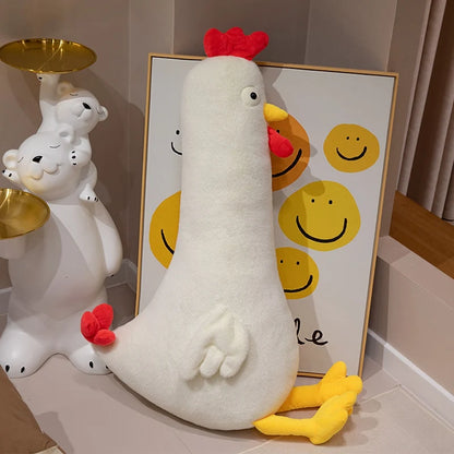 Giant Yellow Chicken Plush Pillow – Soft Stuffed Animal Cushion (60–140 cm)