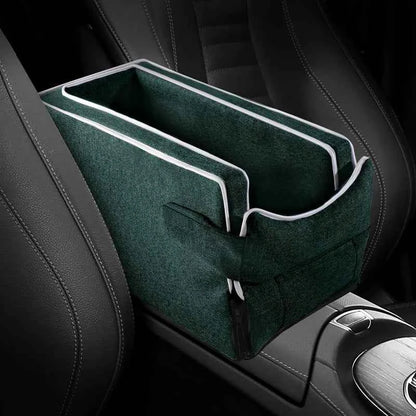 Car Center Console Pet Bed Mat Fiber Pet Safety Seat Cat & green