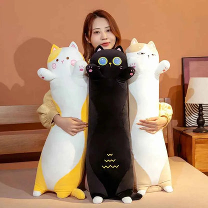 Giant Long Cat Plush Toy (35.4-51.2 in) - Cylindrical Animal Bolster Pillow Gift